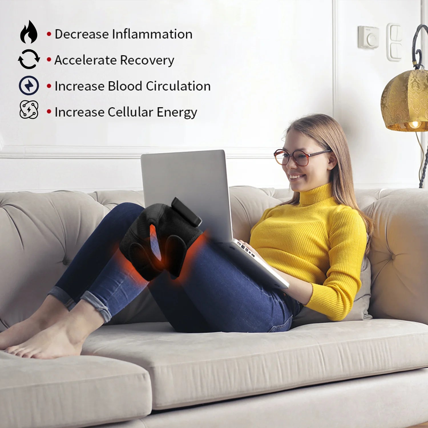 LuminousHeal Red Light Therapy Knee Pad