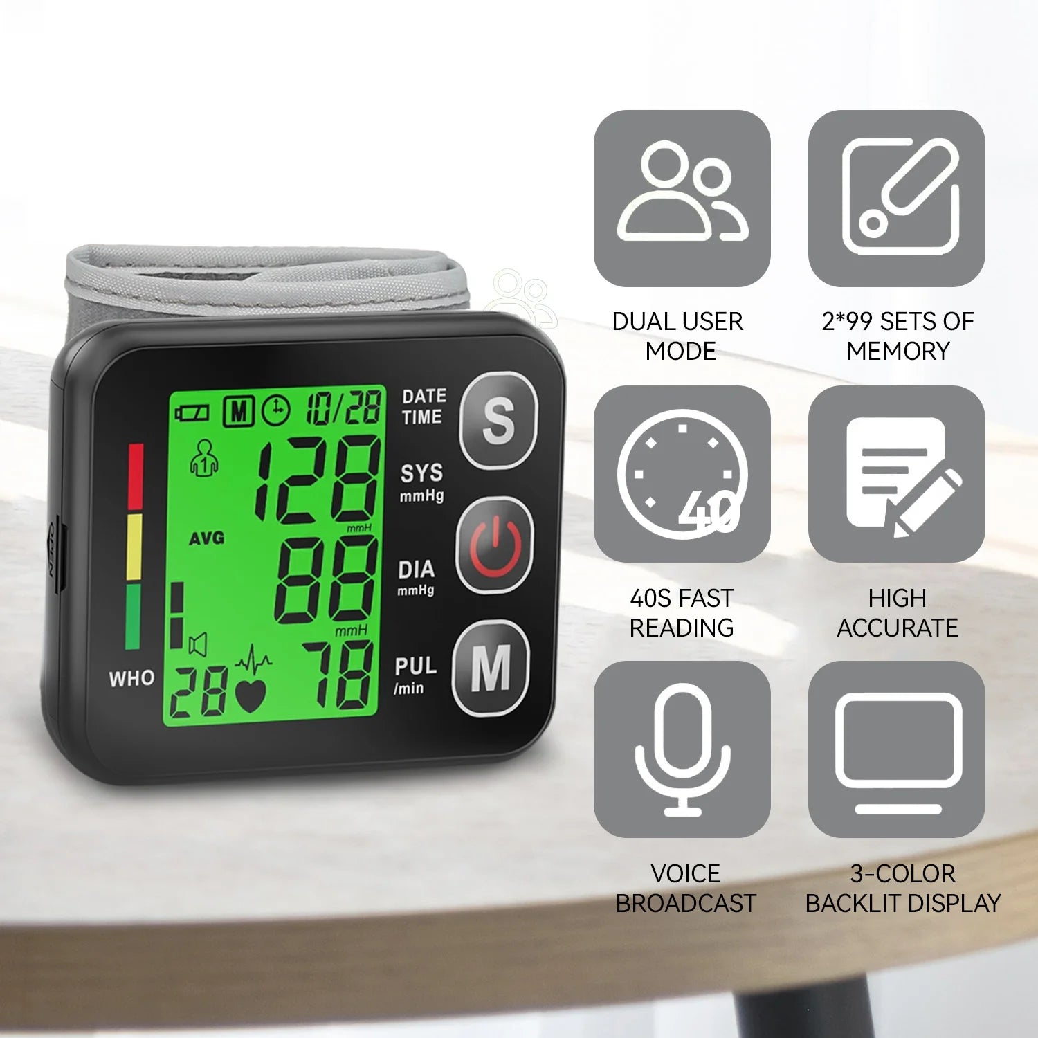 LuminousHeal Blood Pressure Monitor